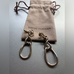 David Yurman Silver Twisted Loop Earrings